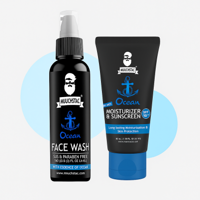 Muuchstac Ocean Facewash & Muuchstac Sunscreen/Moisturizer Combo Packeg For men