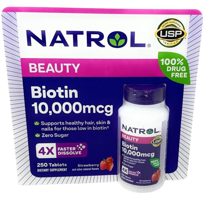 Natrol Biotin Beauty 10,000mcg (250Tablets) - Image 2