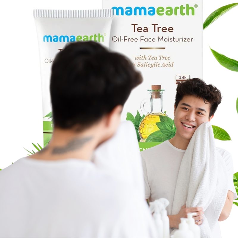 MAMAEARTH Tea Tree & Salicylic Acid Oil-Free Face Moisturizer | with Anti Acne & Anti Pimples Properties | Controls Oil & Gives Long Lasting Hydration | Non-Comedogenic | 2.71 Fl Oz/80 ml - Image 2