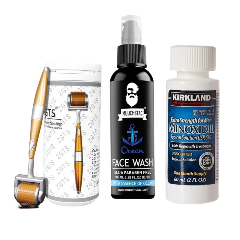 Combo offer Krikland minoxidil 5%+ZGTS Roller+Muuchstac Ocean Facewash