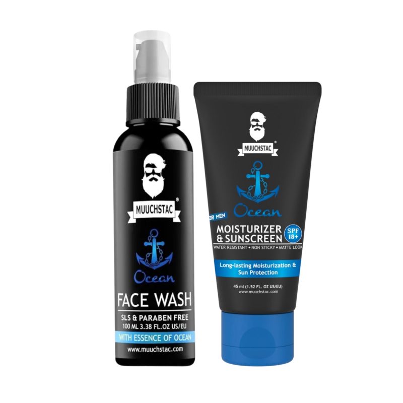 Muuchstac Ocean Facewash & Muuchstac Sunscreen/Moisturizer Combo Packeg For men