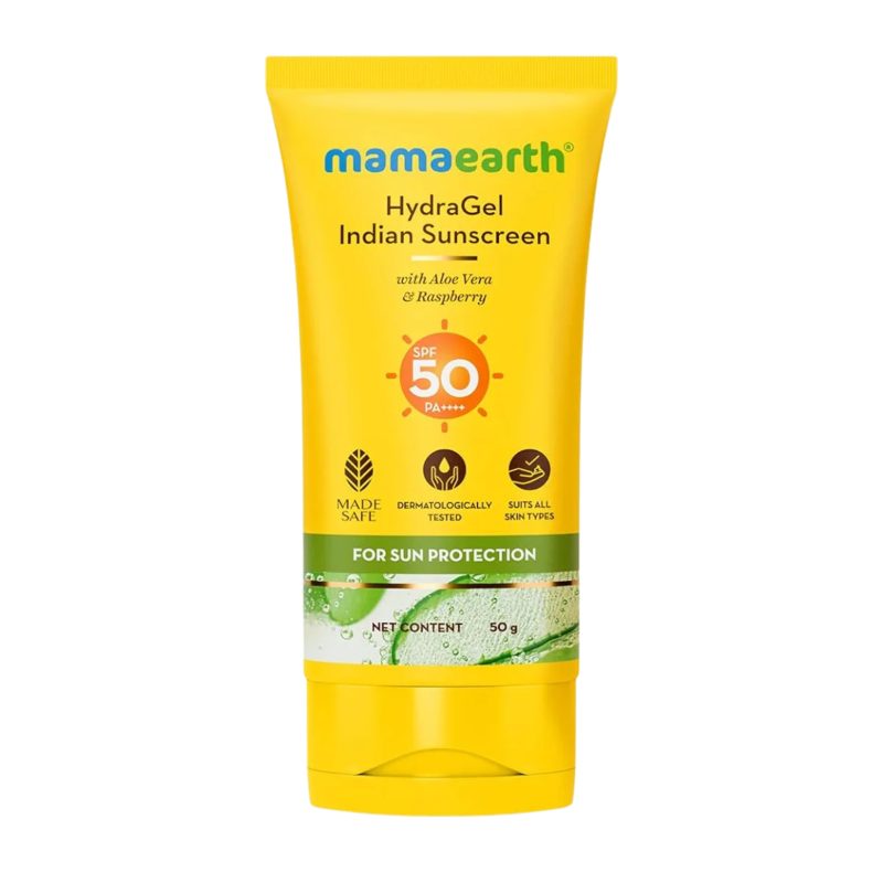 Mamaearth HydraGel Sunscreen | SPF 50 & PA++++ Sun Protection (50ml)