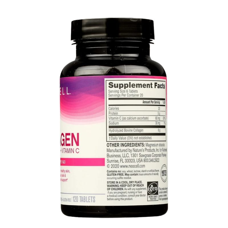 Neocell Super Collagen Type 1 and 3 plus Vitamin C Tablets, 120 Count - Image 3