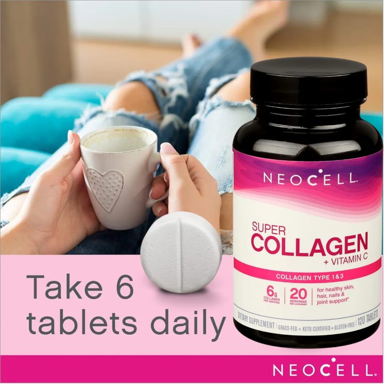 Neocell Super Collagen Type 1 and 3 plus Vitamin C Tablets, 120 Count - Image 2